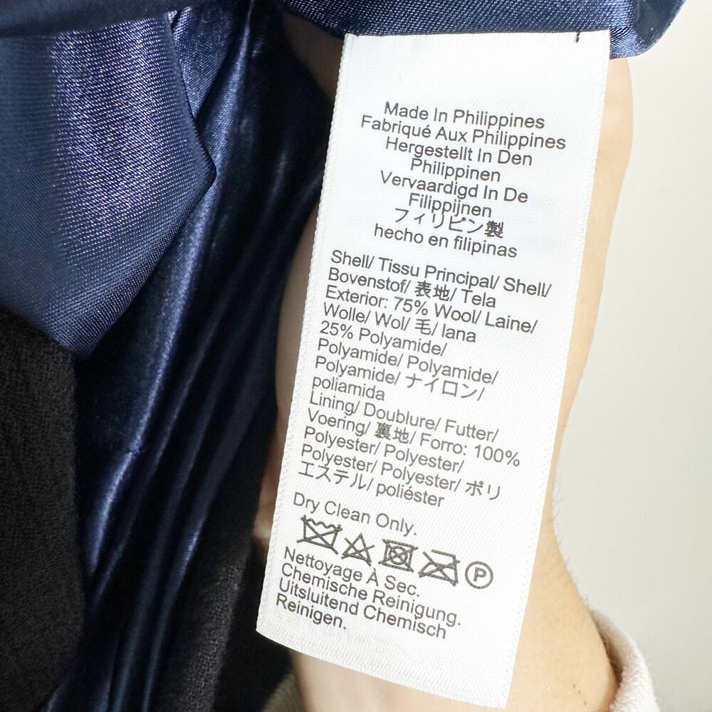 J.Crew Womens Evening Blazer Jacket Italian Double Cloth Wool Black Size 12 NEW - Picture 7 of 8